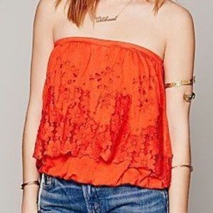Free People Strapless Lace Top - Removable Straps